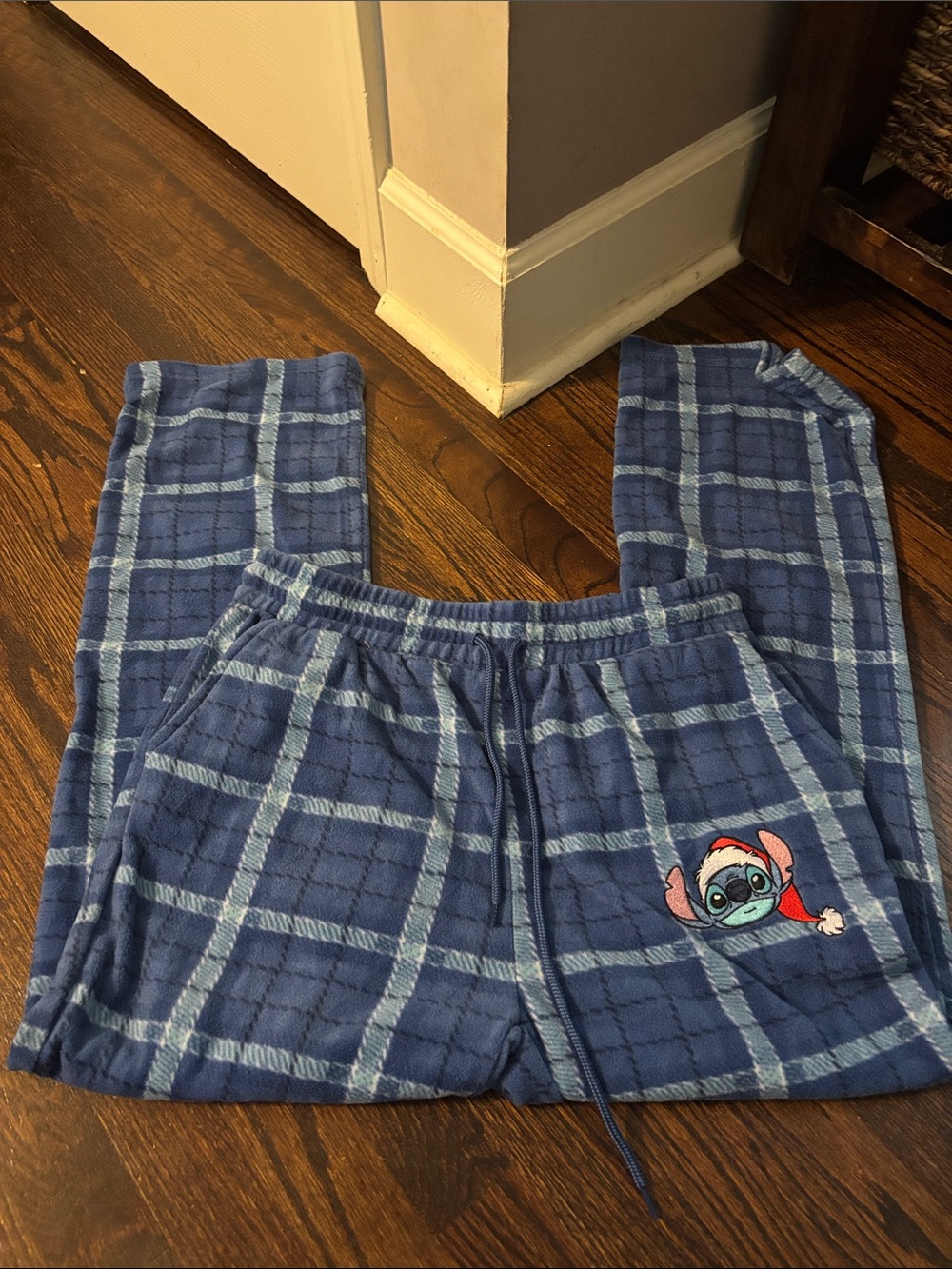 Disney Blue Plaid Lilo & Stitch Pajama Pants with Stitch Patch